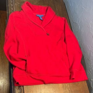Vintage Karen Scott Vibrant Red Shawl Collar Top